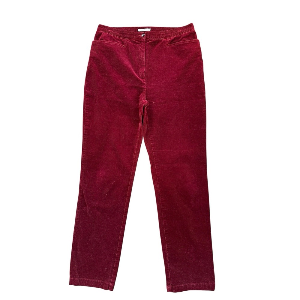 Jones Sport Corduroy Pants Womens 10 Burgundy Red Excellent High Rise Straight